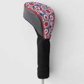 Patriottisch rood wit en blauw vuurwerk golfheadcover (Schuin)