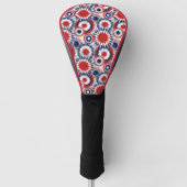 Patriottisch rood wit en blauw vuurwerk golfheadcover (Voorkant)
