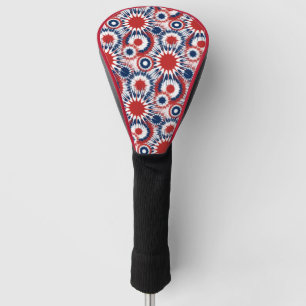 Patriottisch rood wit en blauw vuurwerk golfheadcover