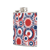 Patriottisch rood wit en blauw vuurwerk heupfles (Links)
