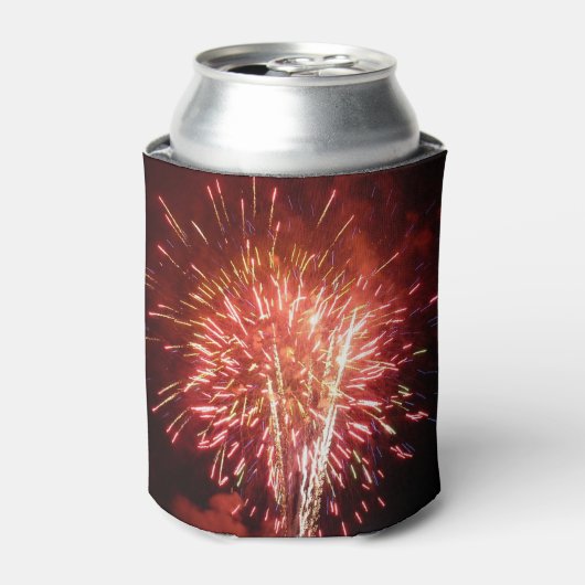 Patriottisch rood, wit en blauw vuurwerk II Blikjeskoeler (Blikje Voorkant)
