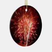 Patriottisch rood, wit en blauw vuurwerk II Keramisch Ornament (Rechts)