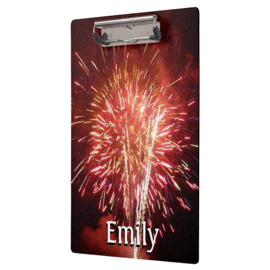 Patriottisch rood, wit en blauw vuurwerk II Klembord (Links)