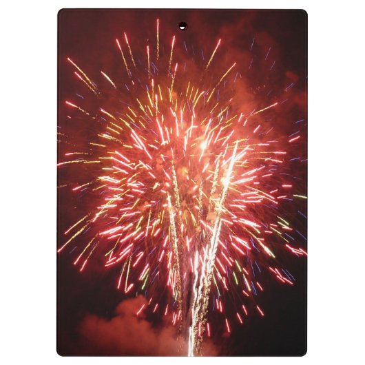 Patriottisch rood, wit en blauw vuurwerk II Klembord (Achterkant)