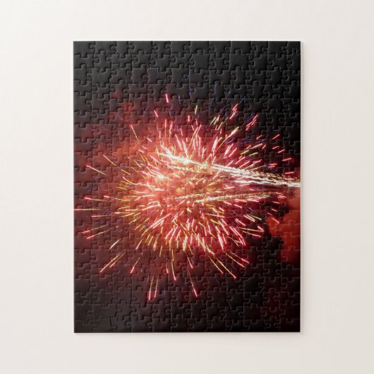 Patriottisch rood, wit en blauw vuurwerk II Legpuzzel (Verticaal)