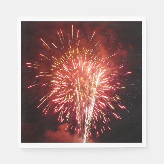 Patriottisch rood, wit en blauw vuurwerk II Servet (Voorkant)