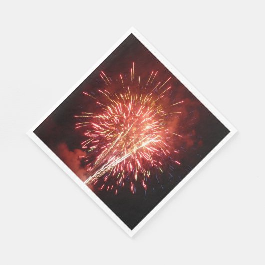 Patriottisch rood, wit en blauw vuurwerk II Servet (Hoek)