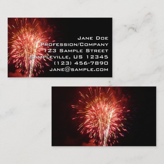 Patriottisch rood, wit en blauw vuurwerk II Visitekaartje (Voorkant / Achterkant)