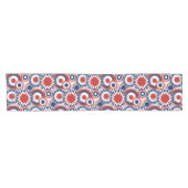 Patriottisch rood wit en blauw vuurwerk korte tafelloper (Horizontaal)