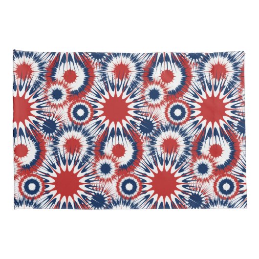 Patriottisch rood wit en blauw vuurwerk kussensloop (Achterkant-Rechts)
