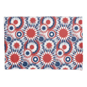Patriottisch rood wit en blauw vuurwerk kussensloop