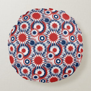 Patriottisch rood wit en blauw vuurwerk rond kussen