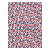 Patriottisch rood wit en blauw vuurwerk tafelkleed (Voorkant)