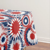 Patriottisch rood wit en blauw vuurwerk tafelkleed (Voorbeeld)