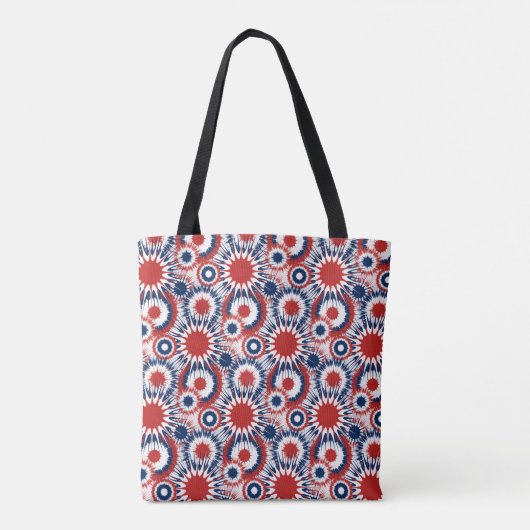 Patriottisch rood wit en blauw vuurwerk tote bag (Achterkant)