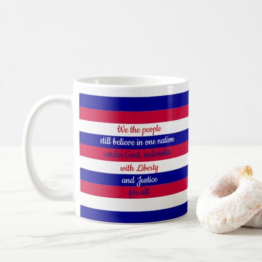 Patriottisch rood wit en blauw Wij de mensen Koffiemok (Met donut)