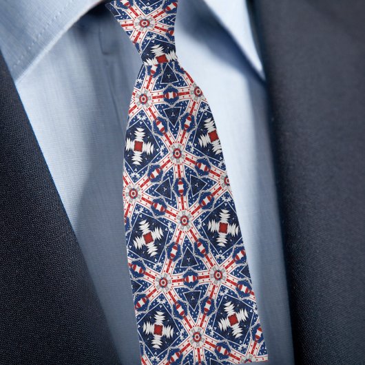 Patriottisch rood wit en blauwe nekjes stropdas