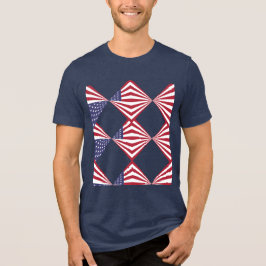 Patriottisch Rood wit en Blauwe Vlag T SHIRT