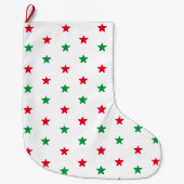 Patriottisch rood wit en groen sterrenpatroon grote kerstsok (Voorkant)