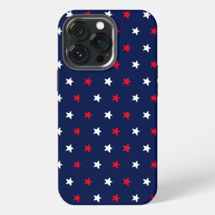 Patriottisch rood wit en marineblauw sterrenpatroo iPhone 13 pro hoesje