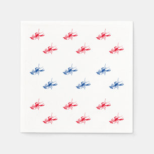 Patriottisch rood wit langoustine patroonpapier servet