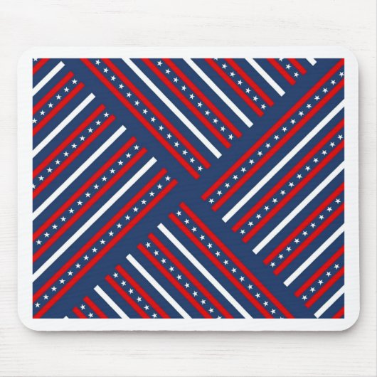 patriottisch rood wit sterren patroon muismat (Voorkant)