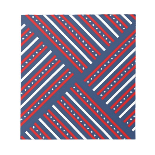 patriottisch rood wit sterren patroon notitieblok (Voorkant)