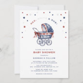 Patriottisch Rood, Wit & Verplicht 4 Juli Baby sho Kaart (Voorkant)