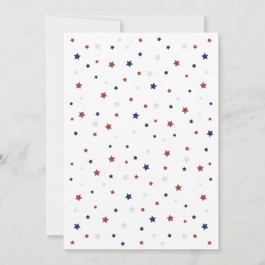 Patriottisch Rood, Wit & Verplicht 4 Juli Baby sho Kaart (Achterkant)