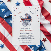 Patriottisch Rood, Wit & Verplicht 4 Juli Baby sho Kaart