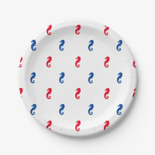 Patriottisch rood wit zeebaars patroon papieren bordje