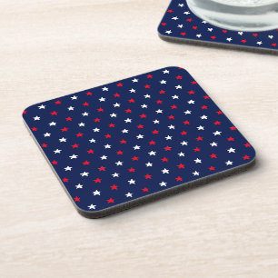 Patriottisch rood witte marjoen blauw sterpatroon bier onderzetter