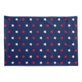 Patriottisch rood witte marjoen blauw sterpatroon kussensloop (Achterkant-Rechts)