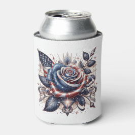 Patriottisch Roos en Amerikaanse Onafhankelijkheid Blikjeskoeler