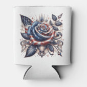 Patriottisch Roos en Amerikaanse Onafhankelijkheid Blikjeskoeler (Voorkant)