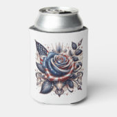 Patriottisch Roos en Amerikaanse Onafhankelijkheid Blikjeskoeler (Blikje Achterkant)