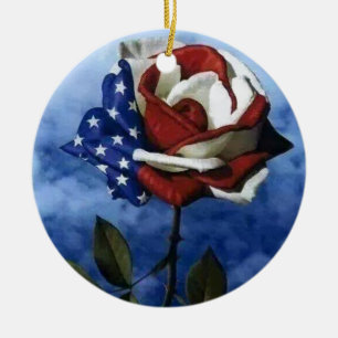 Patriottisch Roos Keramisch Ornament