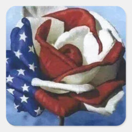 Patriottisch Roos Vierkante Sticker