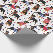 Patriottisch rottweiler cadeaupapier (Hoek)