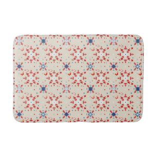 Patriottisch Rustiek Rood Wit en Blauw Bad Mat Rug