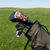 Patriottisch rustieke Amerikaanse vlag Camo Monogr Golfheadcover (Insitu)