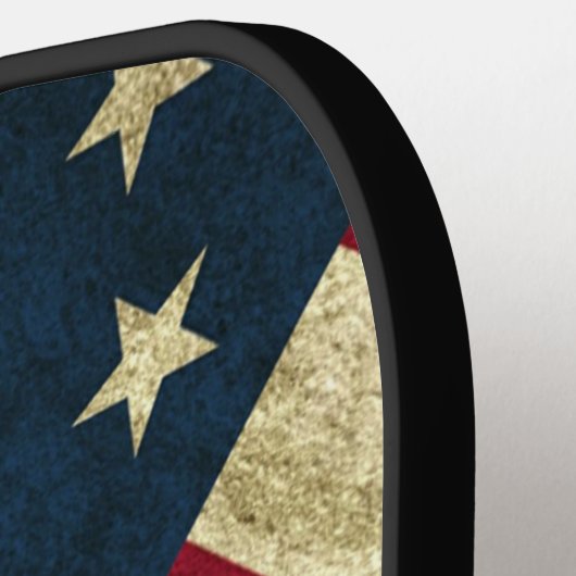 Patriottisch rustieke Amerikaanse vlag Camo Monogr Pickleball Paddle (Links Detail)