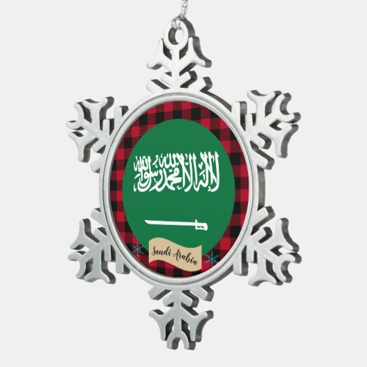 Patriottisch Saoedi-Arabië, buffelplein, Saoedisch Tin Sneeuwvlok Ornament (Rechts)
