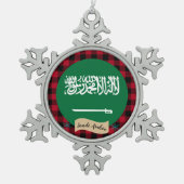 Patriottisch Saoedi-Arabië, buffelplein, Saoedisch Tin Sneeuwvlok Ornament (Voorkant)