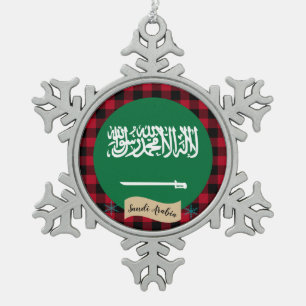 Patriottisch Saoedi-Arabië, buffelplein, Saoedisch Tin Sneeuwvlok Ornament