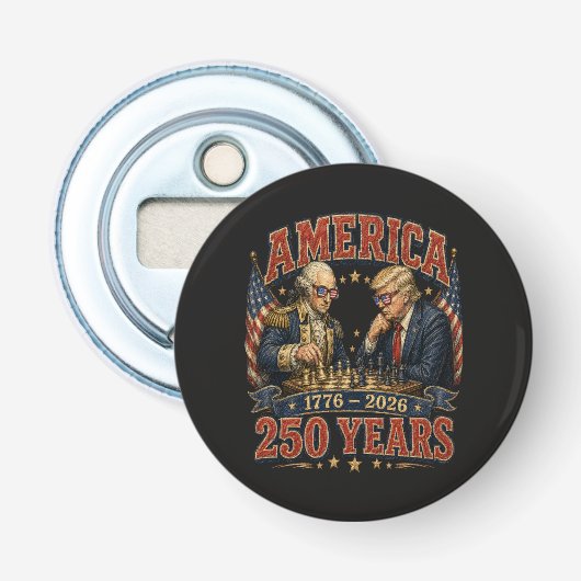 Patriottisch schaakspel 250 button flesopener (Voorkant)