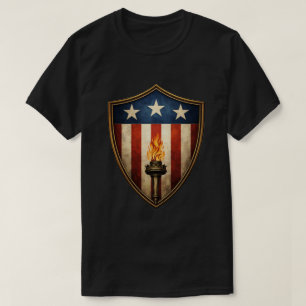 Patriottisch Schild Toorts Amerikaanse Vrijheid Vl T-shirt