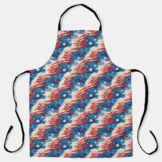 Patriottisch schort met rode witte en blauwe sterr (Voorkant)