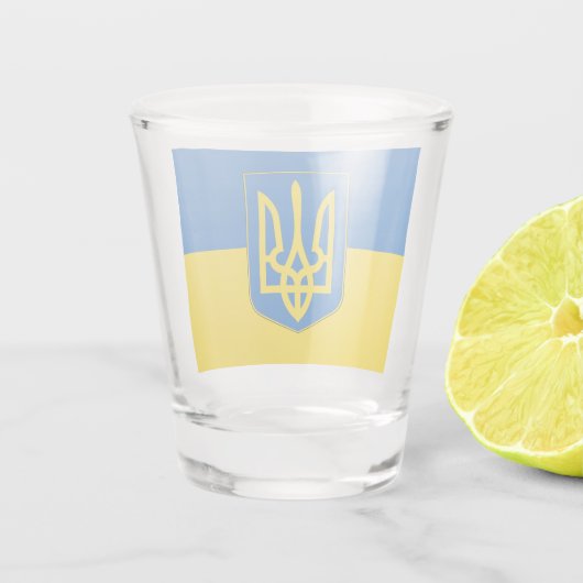 Patriottisch schot met vlag van Oekraïne Shot Glas (Achterkant)