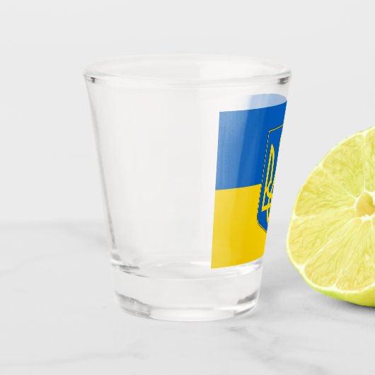 Patriottisch schot met vlag van Oekraïne Shot Glas (Links)